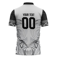 Custom Rugby New Zealand Black Fern Zipper Polo Shirt Niho Taniwha Inspired