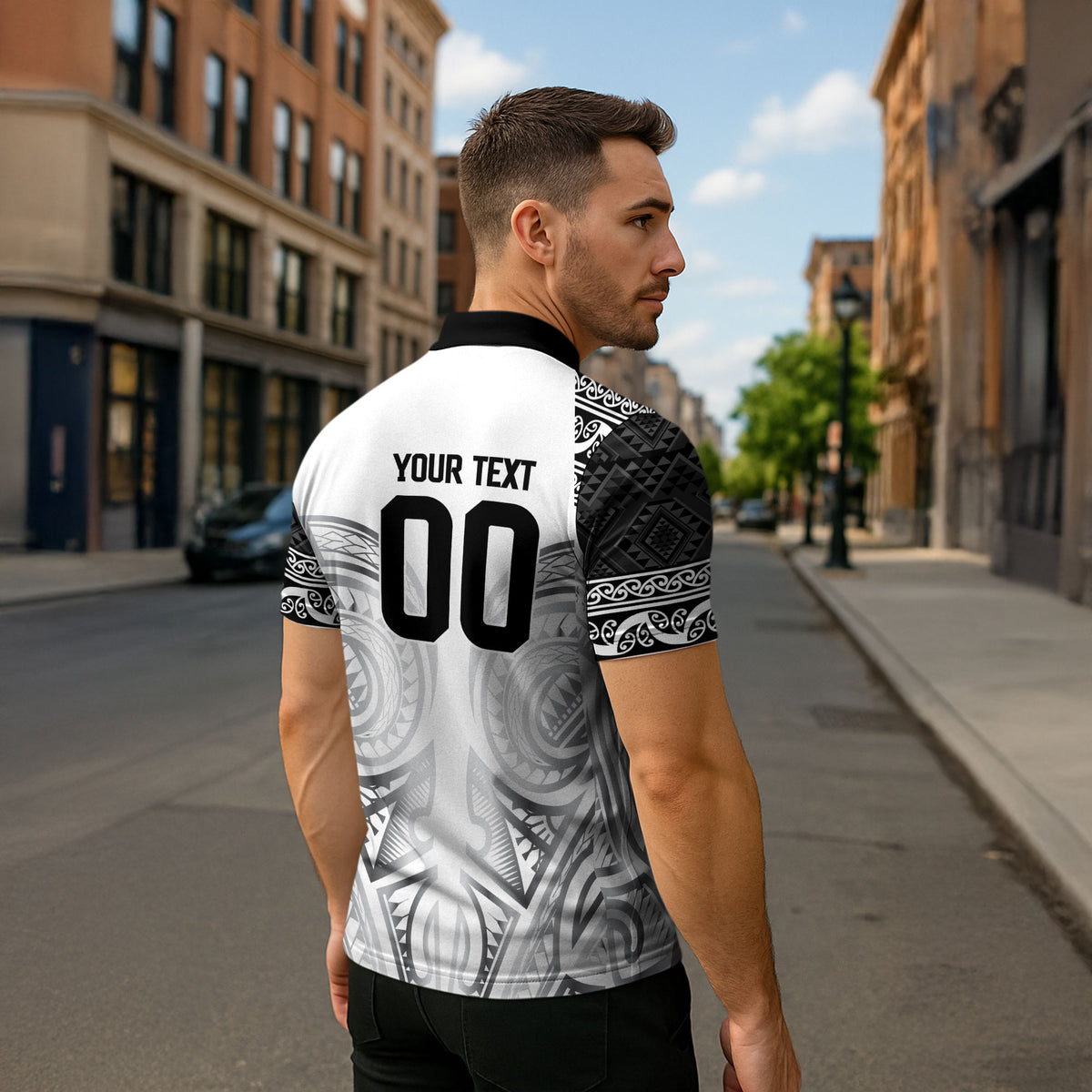 Custom Rugby New Zealand Black Fern Zipper Polo Shirt Niho Taniwha Inspired