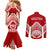 Tonga Rugby Couples Matching Mermaid Dress and Long Sleeve Button Shirts Proud Tongan Ngatu Kupesi World Cup 2023 No1 LT9 - Polynesian Pride
