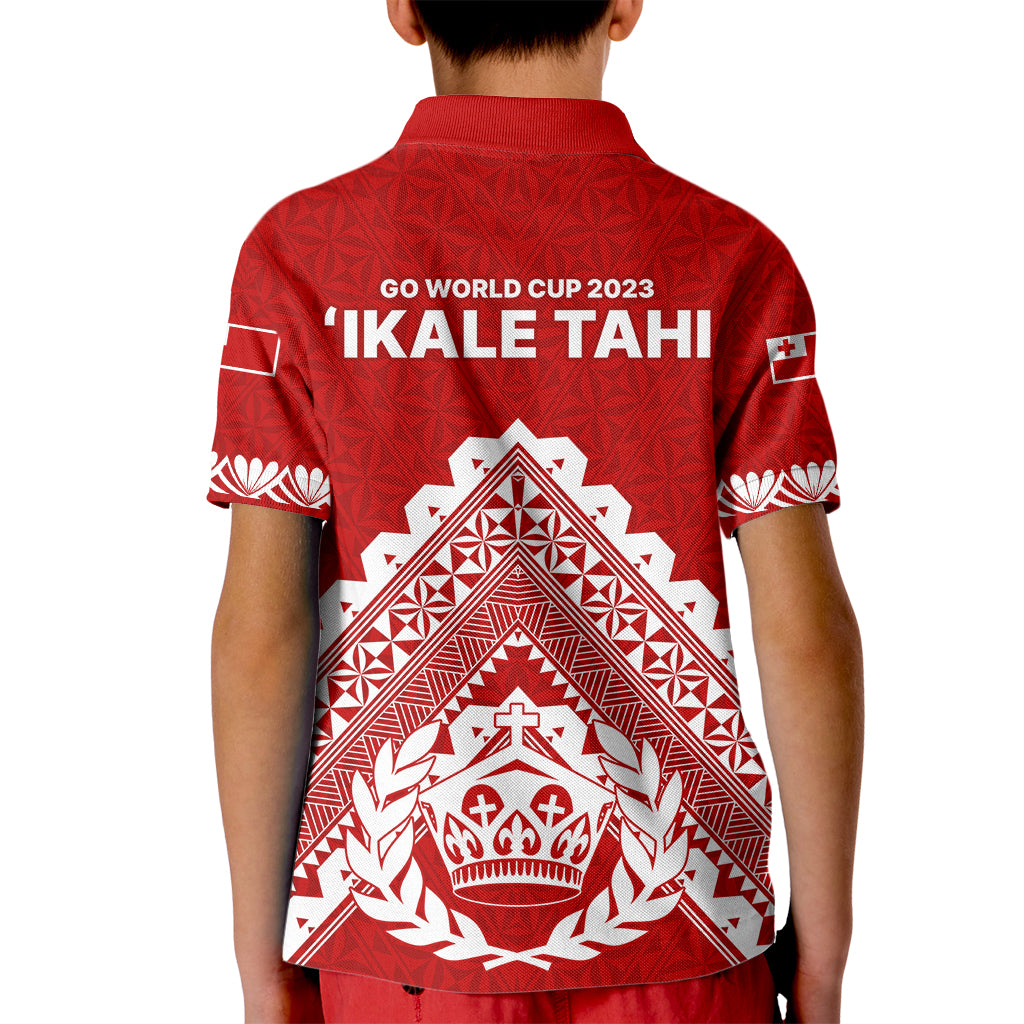 Tonga Rugby Kid Polo Shirt Proud Tongan Ngatu Kupesi World Cup 2023 No1 LT9 - Polynesian Pride