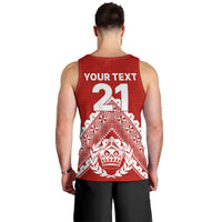 Custom Tonga Rugby Men Tank Top Proud Tongan Ngatu Kupesi World Cup 2023 No1 LT9 - Polynesian Pride