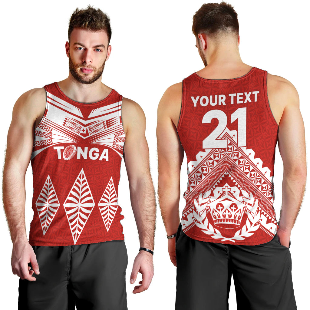 Custom Tonga Rugby Men Tank Top Proud Tongan Ngatu Kupesi World Cup 2023 No1 LT9 - Polynesian Pride