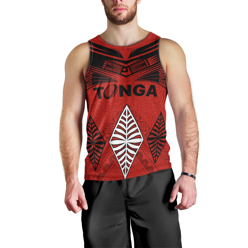 Tonga Rugby Men Tank Top Proud Tongan Ngatu Kupesi World Cup 2023 No2 LT9 - Polynesian Pride