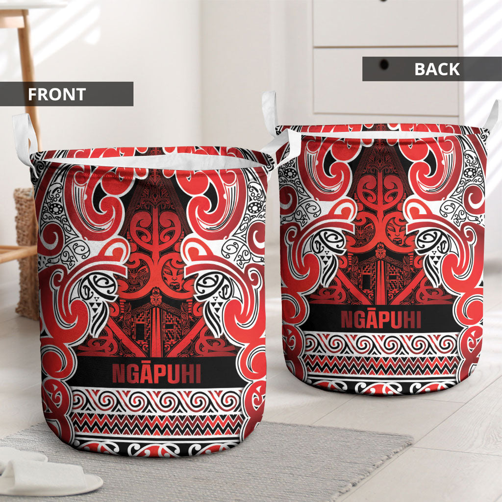 Aotearoa Iwi Ngapuhi Laundry Basket Maori Wharenui House Tribal Pattern