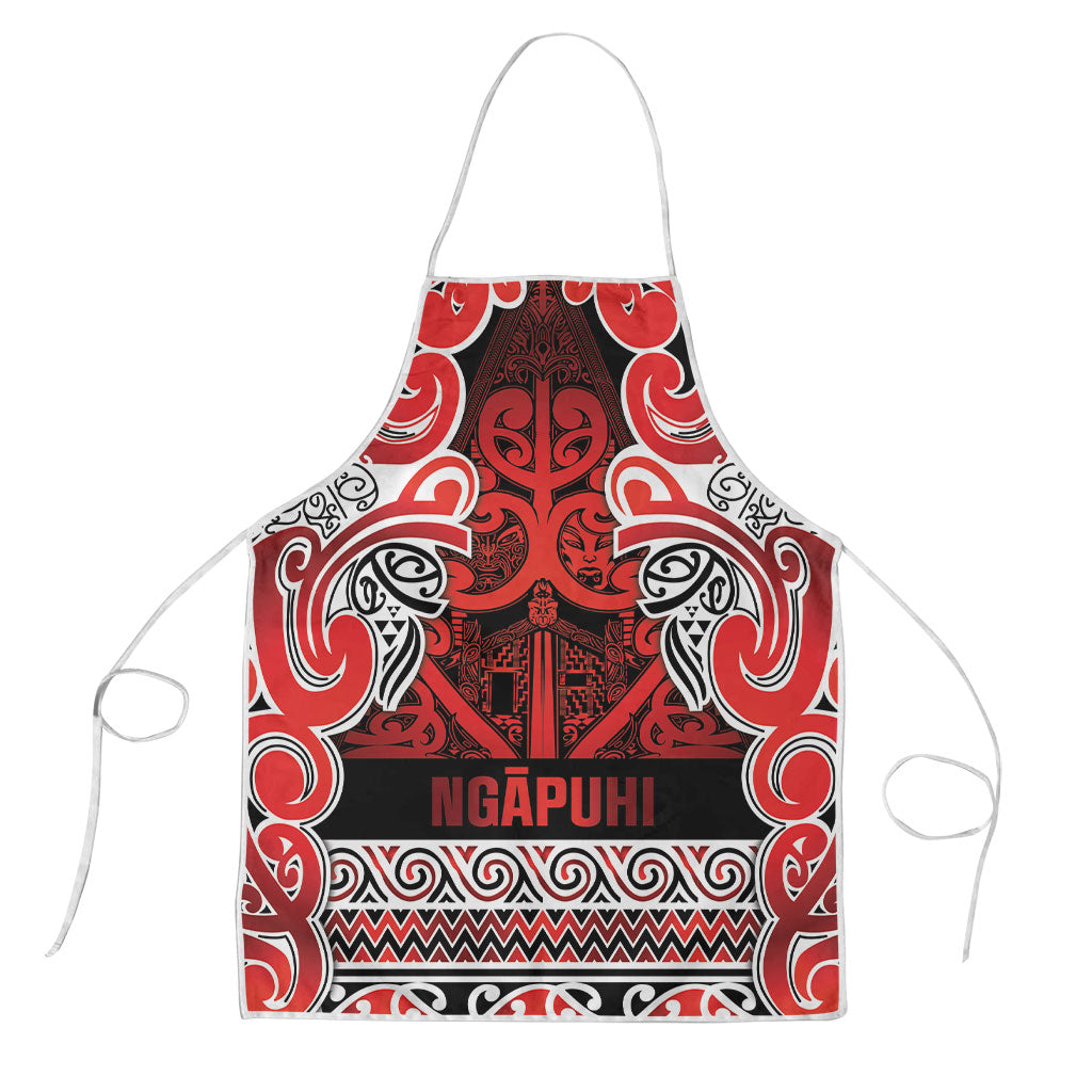 Aotearoa Iwi Ngapuhi Apron Maori Wharenui House Tribal Pattern LT9 Red - Polynesian Pride