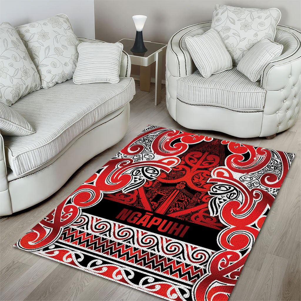 Aotearoa Iwi Ngapuhi Area Rug Maori Wharenui House Tribal Pattern