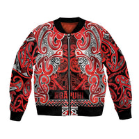 Aotearoa Iwi Ngapuhi Bomber Jacket Maori Wharenui House Tribal Pattern