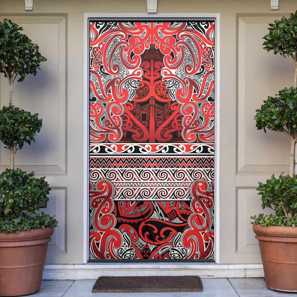 Aotearoa Iwi Ngapuhi Door Cover Maori Wharenui House Tribal Pattern
