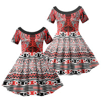 Aotearoa Iwi Ngapuhi Family Matching Tank Maxi Dress and Hawaiian Shirt Maori Wharenui House Tribal Pattern