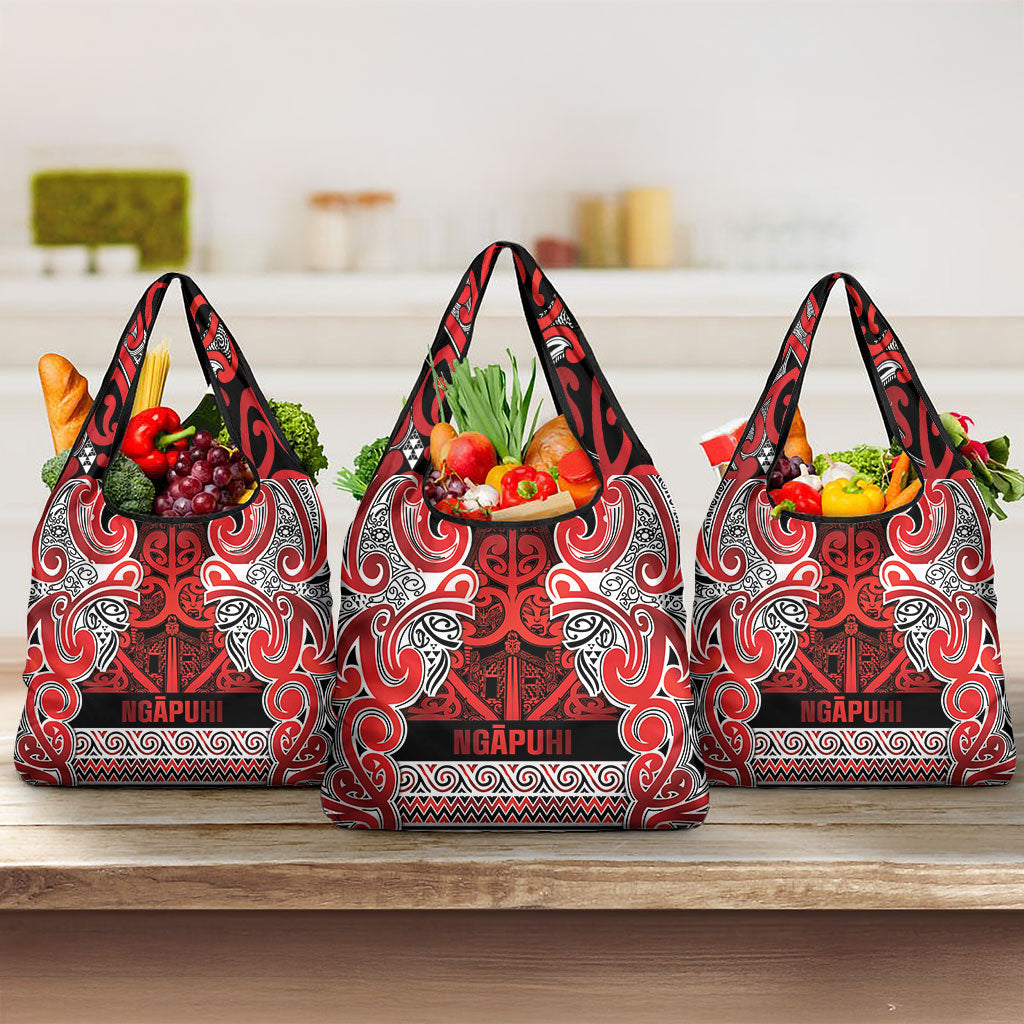 Aotearoa Iwi Ngapuhi Grocery Bag Maori Wharenui House Tribal Pattern