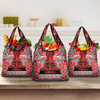 Aotearoa Iwi Ngapuhi Grocery Bag Maori Wharenui House Tribal Pattern