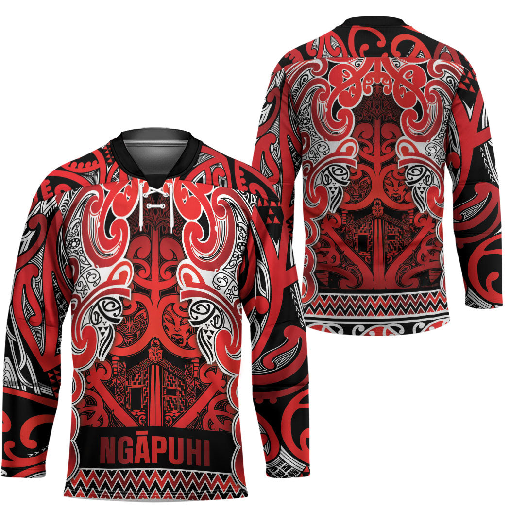 Aotearoa Iwi Ngapuhi Hockey Jersey Maori Wharenui House Tribal Pattern