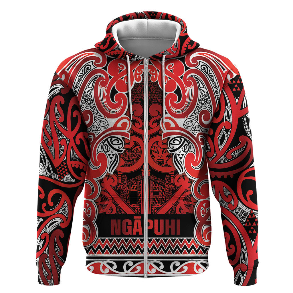 Aotearoa Iwi Ngapuhi Hoodie Maori Wharenui House Tribal Pattern