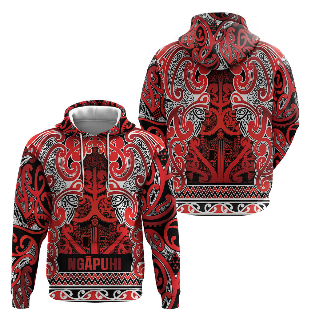 Aotearoa Iwi Ngapuhi Hoodie Maori Wharenui House Tribal Pattern