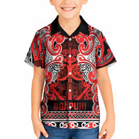 Aotearoa Iwi Ngapuhi Kid Hawaiian Shirt Maori Wharenui House Tribal Pattern