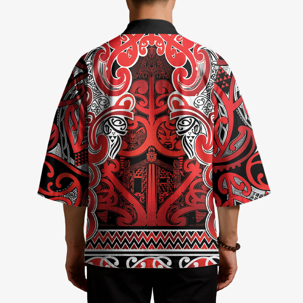 Aotearoa Iwi Ngapuhi Kimono Maori Wharenui House Tribal Pattern