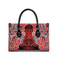 Aotearoa Iwi Ngapuhi Leather Bag Maori Wharenui House Tribal Pattern