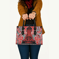 Aotearoa Iwi Ngapuhi Leather Bag Maori Wharenui House Tribal Pattern