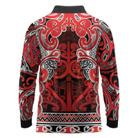 Aotearoa Iwi Ngapuhi Long Sleeve Polo Shirt Maori Wharenui House Tribal Pattern