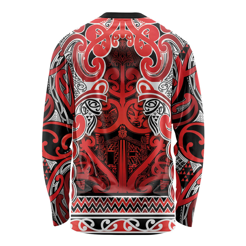 Aotearoa Iwi Ngapuhi Long Sleeve Shirt Maori Wharenui House Tribal Pattern