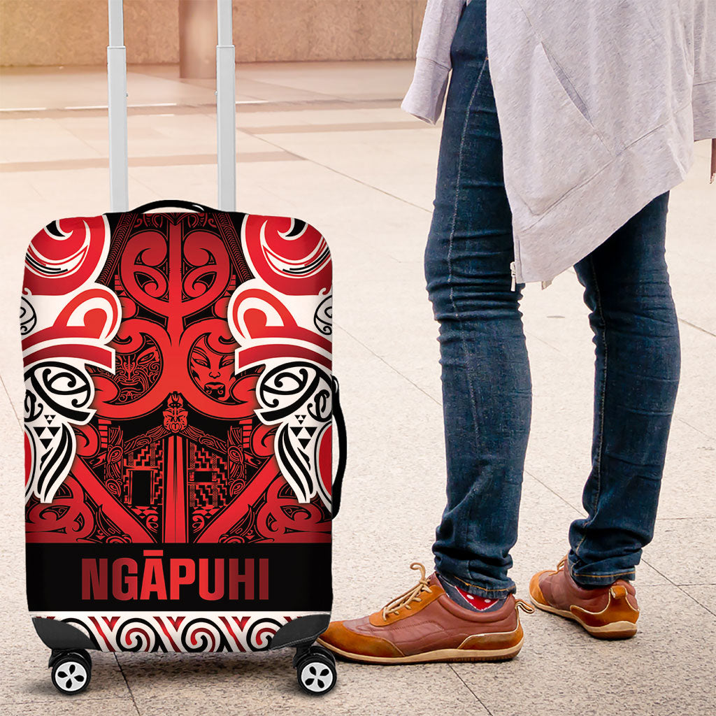 Aotearoa Iwi Ngapuhi Luggage Cover Maori Wharenui House Tribal Pattern LT9 Red - Polynesian Pride