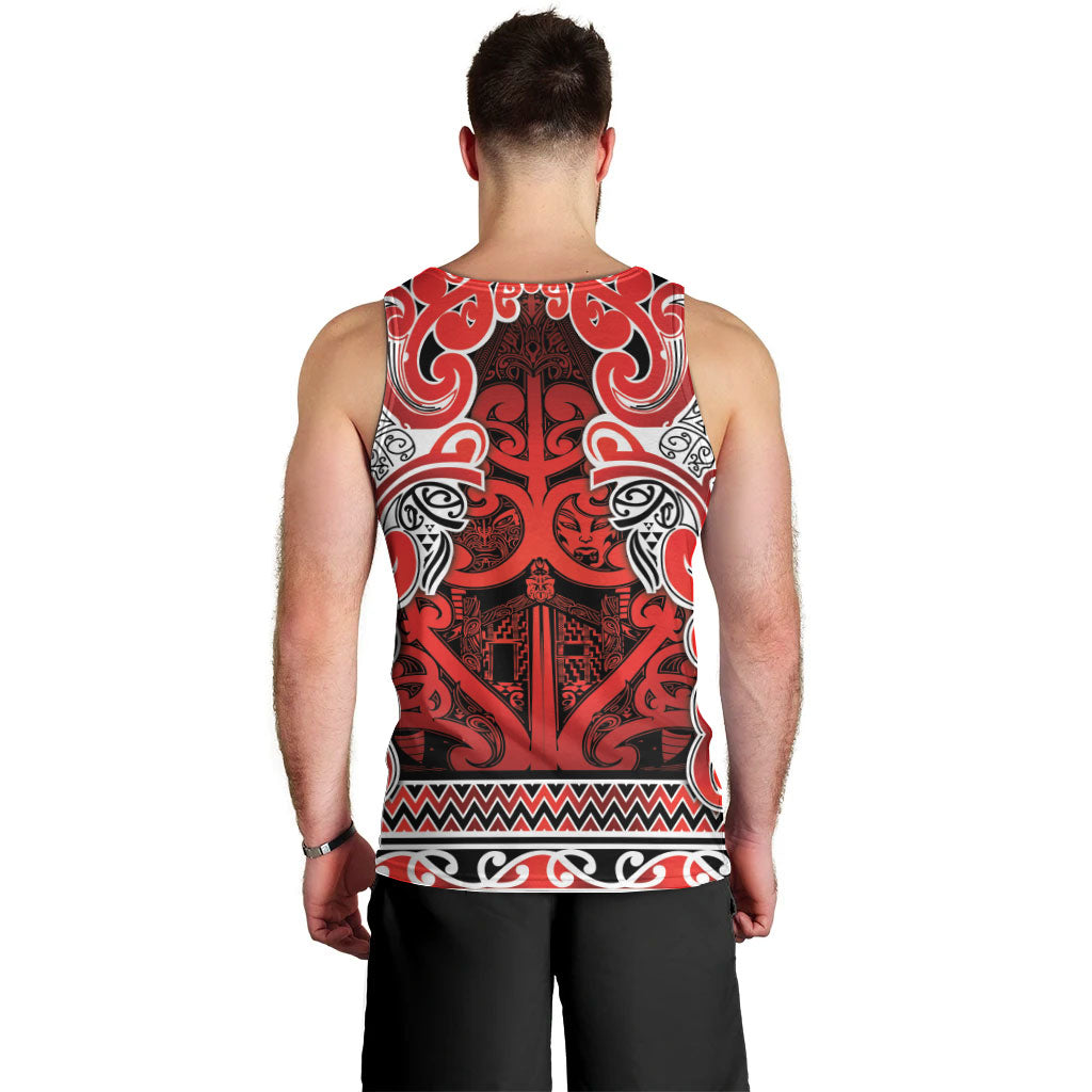 Aotearoa Iwi Ngapuhi Men Tank Top Maori Wharenui House Tribal Pattern