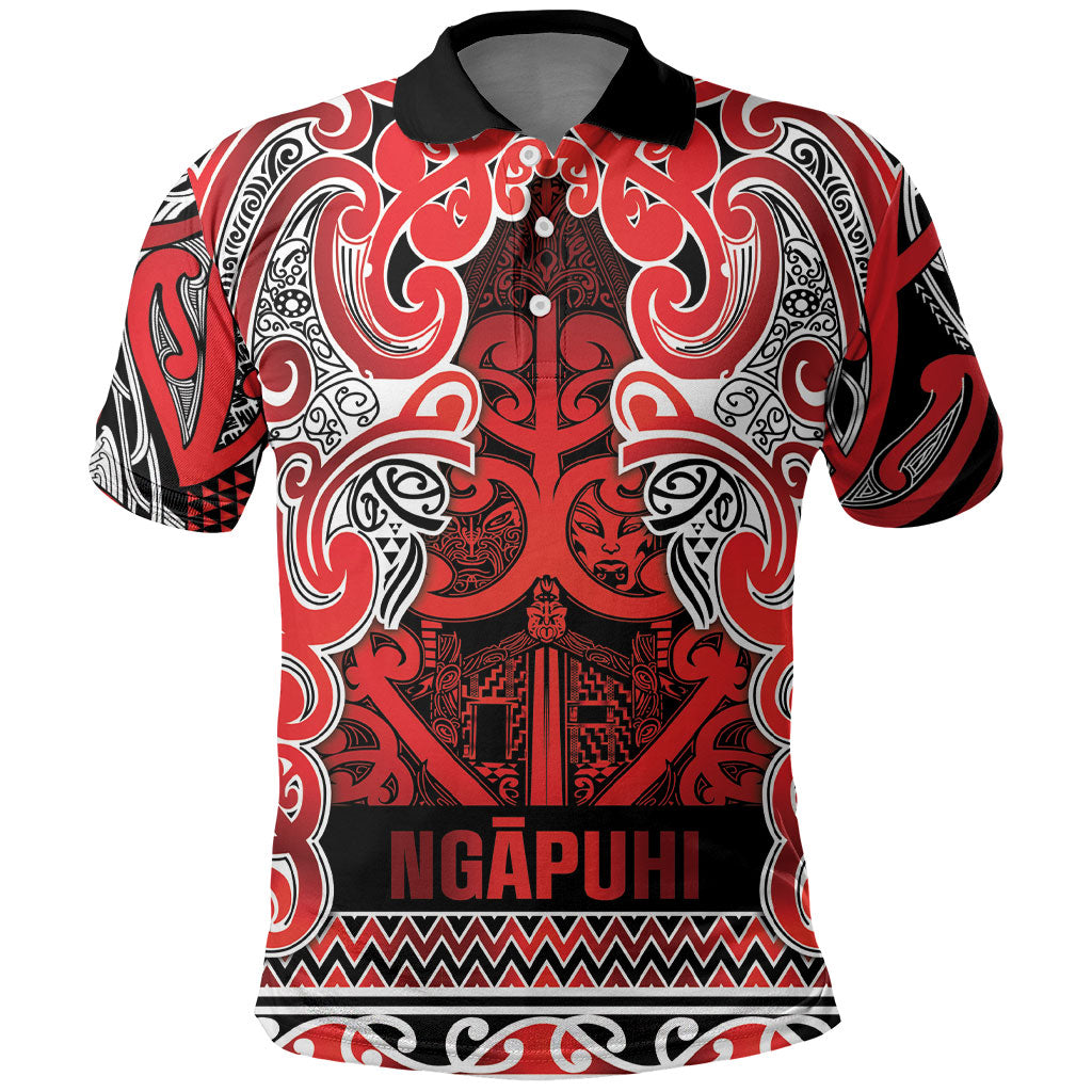 Aotearoa Iwi Ngapuhi Polo Shirt Maori Wharenui House Tribal Pattern