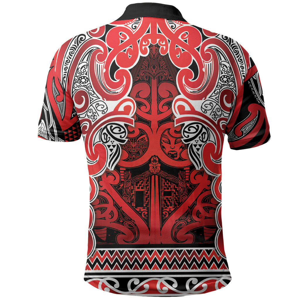 Aotearoa Iwi Ngapuhi Polo Shirt Maori Wharenui House Tribal Pattern
