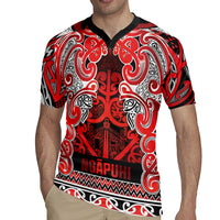 Aotearoa Iwi Ngapuhi Rugby Jersey Maori Wharenui House Tribal Pattern