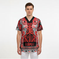 Aotearoa Iwi Ngapuhi Scrub Top Maori Wharenui House Tribal Pattern