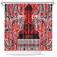 Aotearoa Iwi Ngapuhi Shower Curtain Maori Wharenui House Tribal Pattern