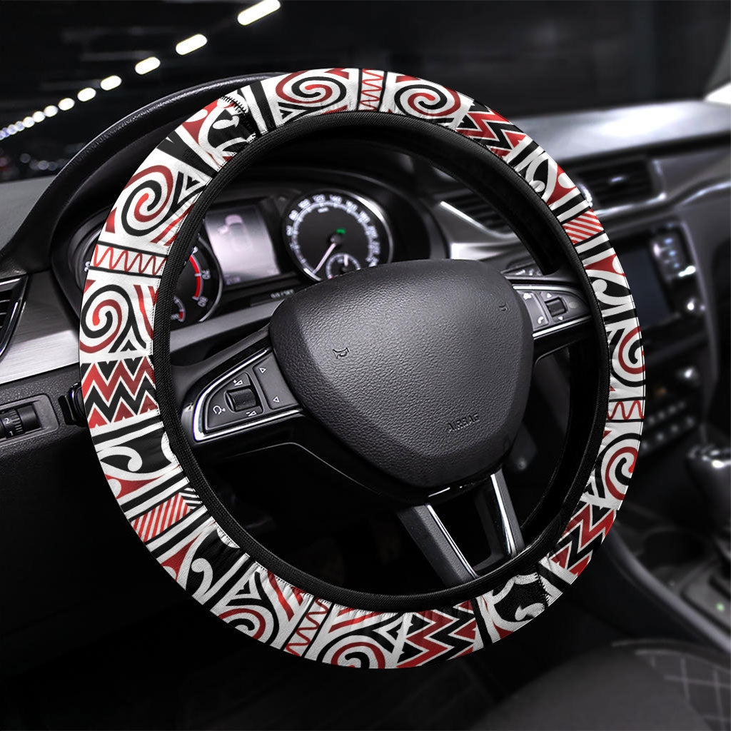 Aotearoa Iwi Ngapuhi Steering Wheel Cover Maori Wharenui House Tribal Pattern