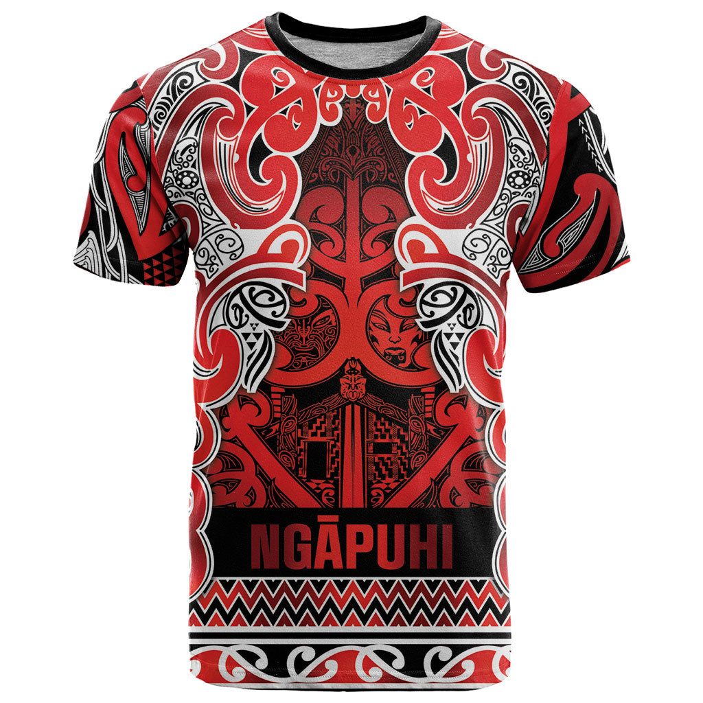 Aotearoa Iwi Ngapuhi T Shirt Maori Wharenui House Tribal Pattern LT9 Red - Polynesian Pride