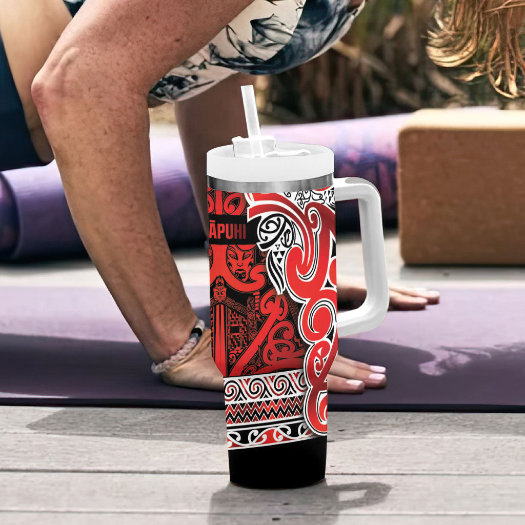 Aotearoa Iwi Ngapuhi Tumbler With Handle Maori Wharenui House Tribal Pattern