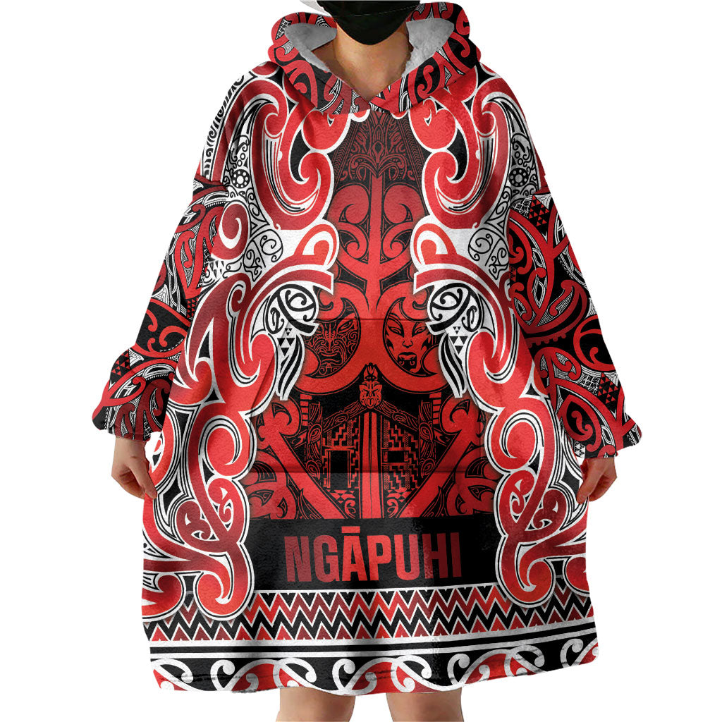Aotearoa Iwi Ngapuhi Wearable Blanket Hoodie Maori Wharenui House Tribal Pattern