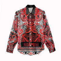 Aotearoa Iwi Ngapuhi Women Casual Shirt Maori Wharenui House Tribal Pattern