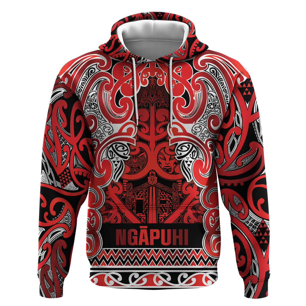Aotearoa Iwi Ngapuhi Zip Hoodie Maori Wharenui House Tribal Pattern