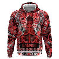 Aotearoa Iwi Ngapuhi Zip Hoodie Maori Wharenui House Tribal Pattern