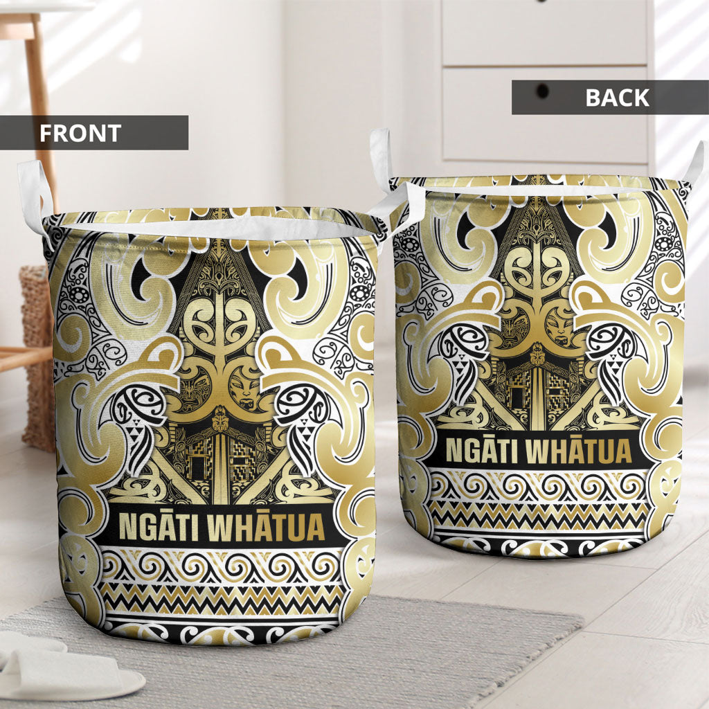 Aotearoa Iwi Ngati Whatua Laundry Basket Maori Wharenui House Tribal Pattern