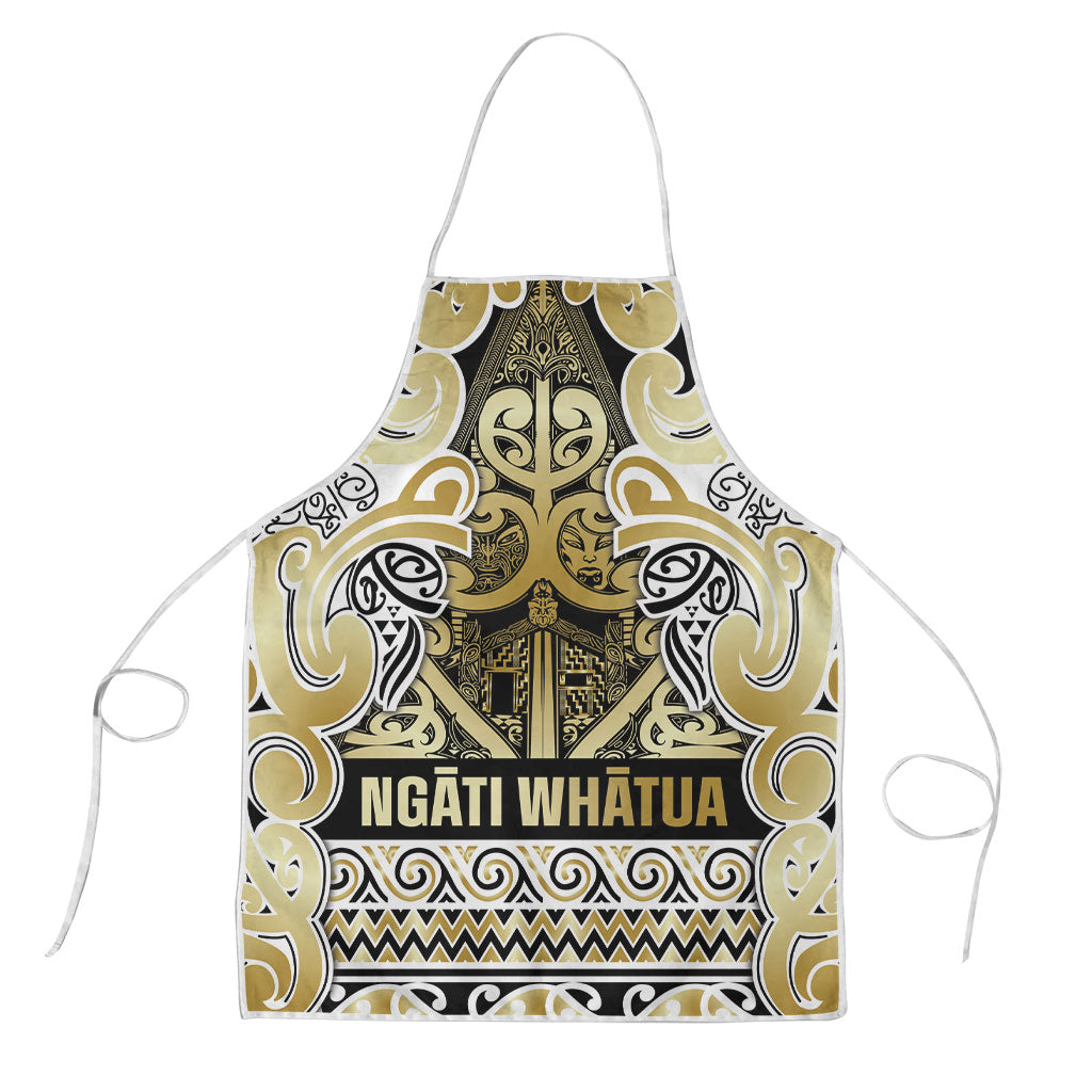 Aotearoa Iwi Ngati Whatua Apron Maori Wharenui House Tribal Pattern LT9 Gold - Polynesian Pride