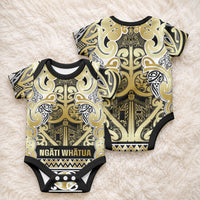Aotearoa Iwi Ngati Whatua Baby Onesie Maori Wharenui House Tribal Pattern