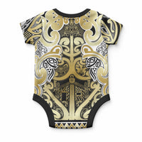 Aotearoa Iwi Ngati Whatua Baby Onesie Maori Wharenui House Tribal Pattern