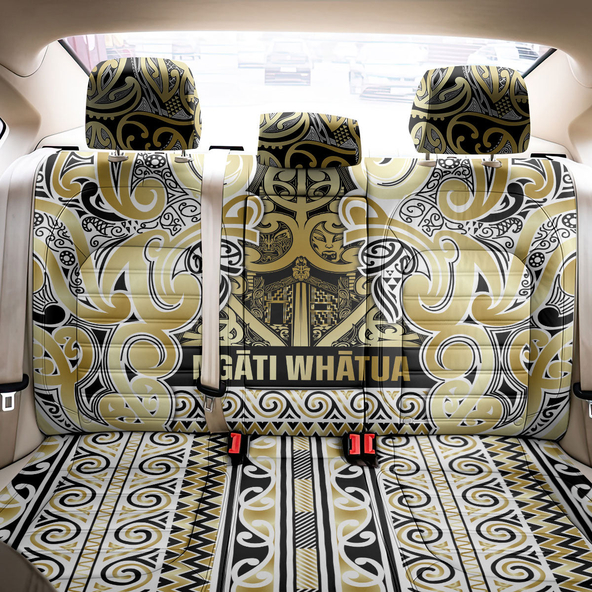 Aotearoa Iwi Ngati Whatua Back Car Seat Cover Maori Wharenui House Tribal Pattern