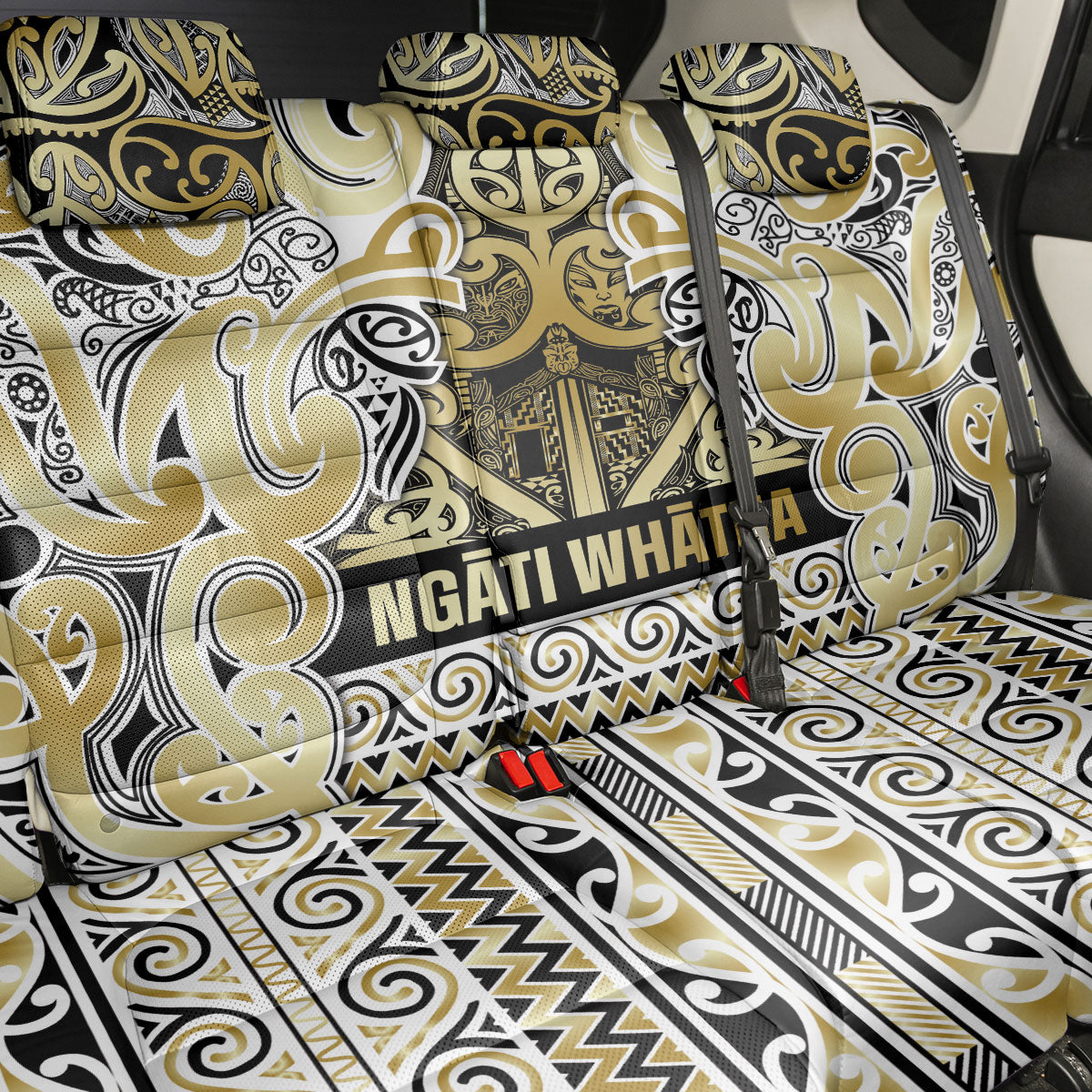 Aotearoa Iwi Ngati Whatua Back Car Seat Cover Maori Wharenui House Tribal Pattern