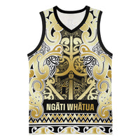 Aotearoa Iwi Ngati Whatua Basketball Jersey Maori Wharenui House Tribal Pattern