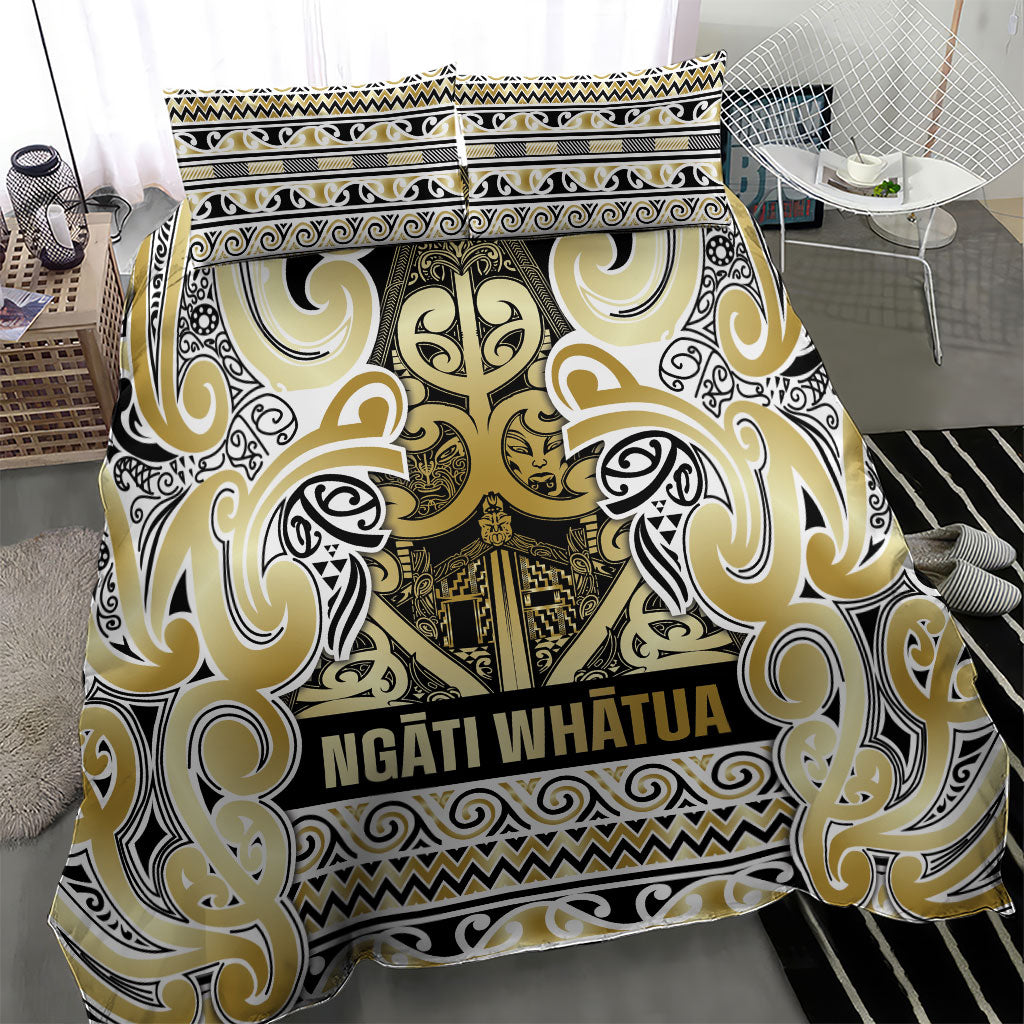 Aotearoa Iwi Ngati Whatua Bedding Set Maori Wharenui House Tribal Pattern