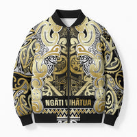Aotearoa Iwi Ngati Whatua Bomber Puffer Jacket Maori Wharenui House Tribal Pattern