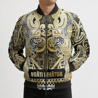 Aotearoa Iwi Ngati Whatua Bomber Puffer Jacket Maori Wharenui House Tribal Pattern