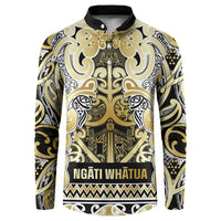 Aotearoa Iwi Ngati Whatua Button Sweatshirt Maori Wharenui House Tribal Pattern