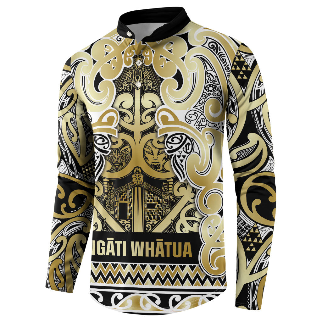 Aotearoa Iwi Ngati Whatua Button Sweatshirt Maori Wharenui House Tribal Pattern